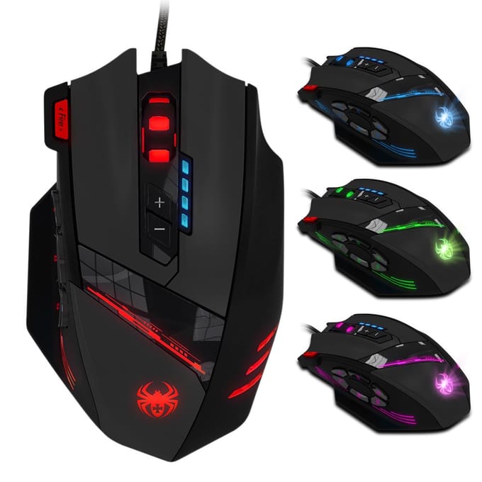 ZELOTES C12 Bedrade USB Optische Gaming Muis 12 Programmeerbare Knoppen Computer Game Muizen 4 Verstelbaar