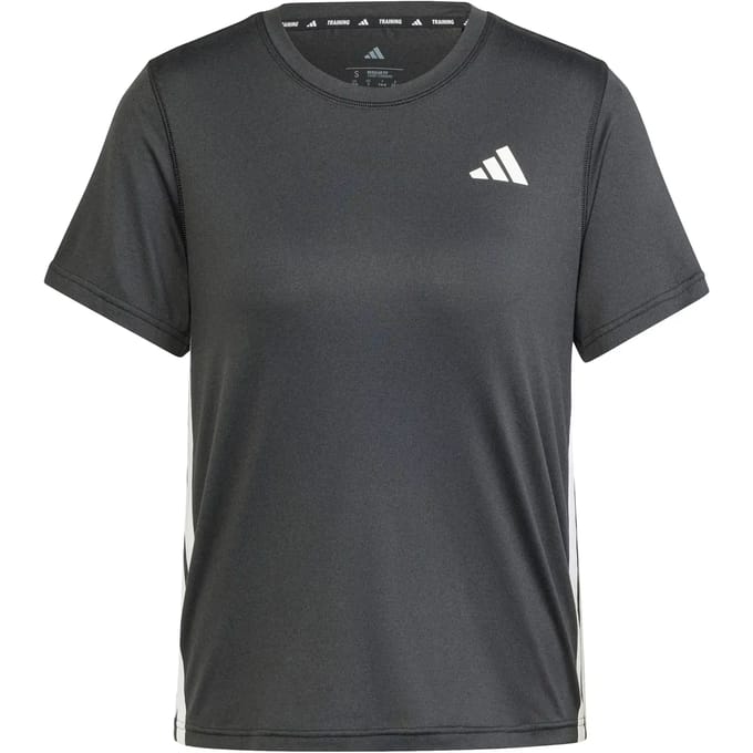 Adidas Train Essentials 3 Stripes Workout T-shirt Met Korte Mouwen Zwart S Vrouw