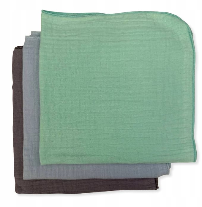 Dartomik - Mini Muslin Luiers - 38x38 cm - Mint, Blauw, Grijs