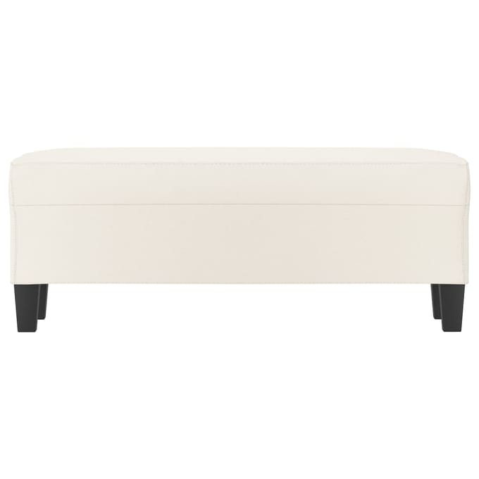 vidaXL - Bankje - 100x35x41 - cm - kunstleer - crèmekleurig