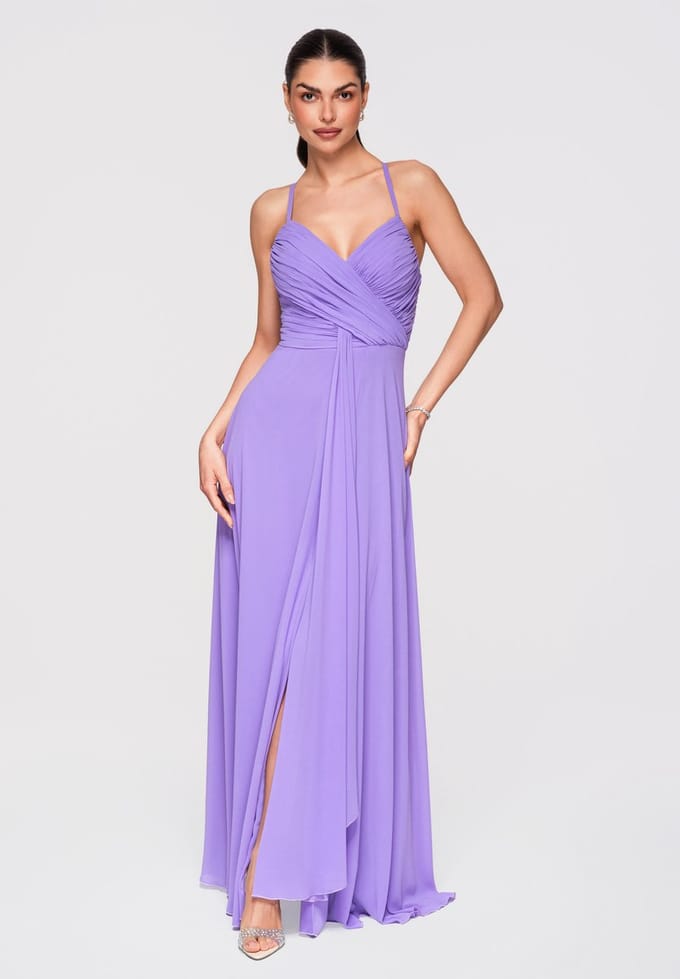 LARICA Jurk - Rits - Effen - Jurk Violet M