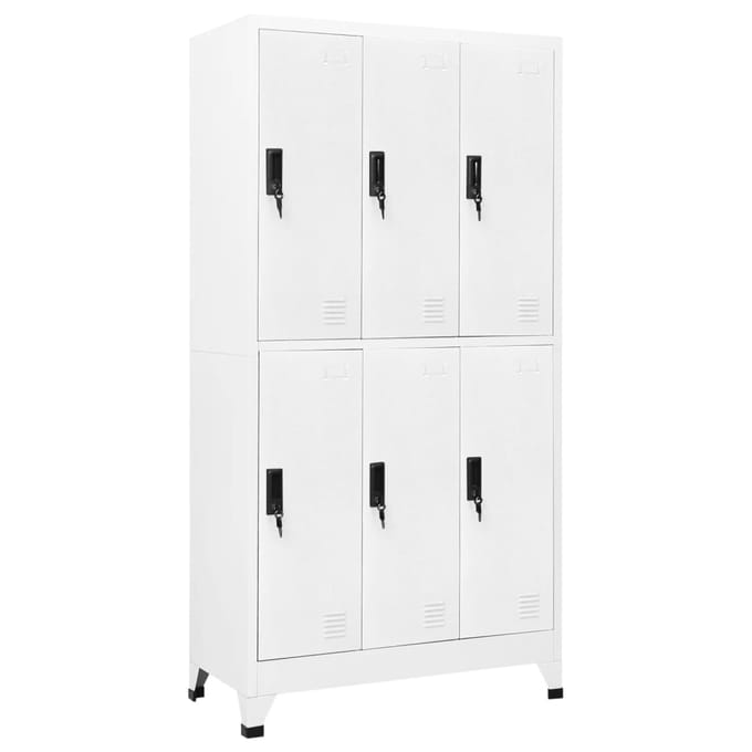 vidaXL - Lockerkast - 90x45x180 - cm - staal - wit