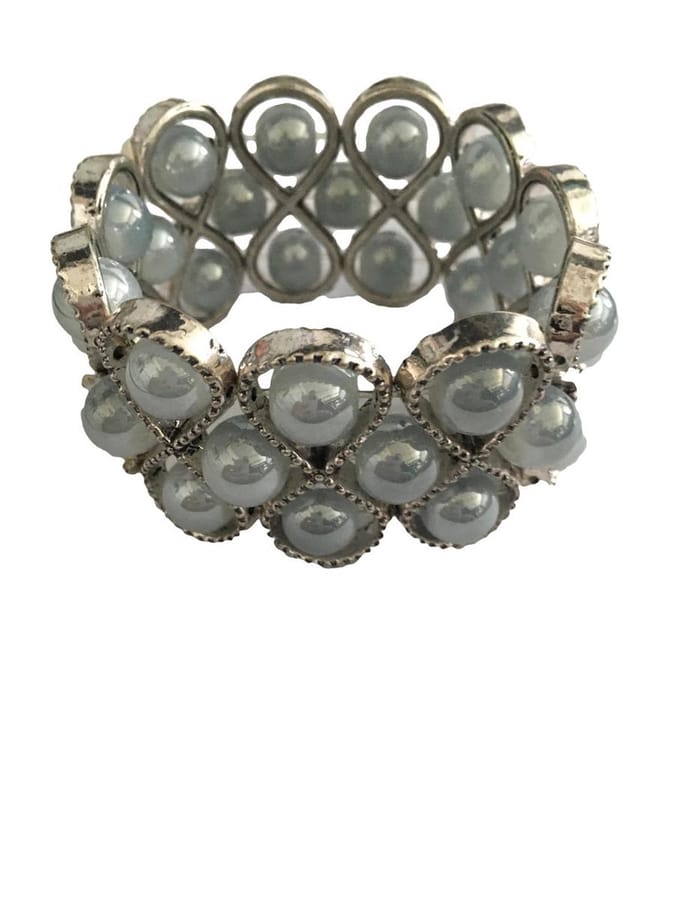 Petra's Sieradenwereld - Armband infinity met grijze parels (20)