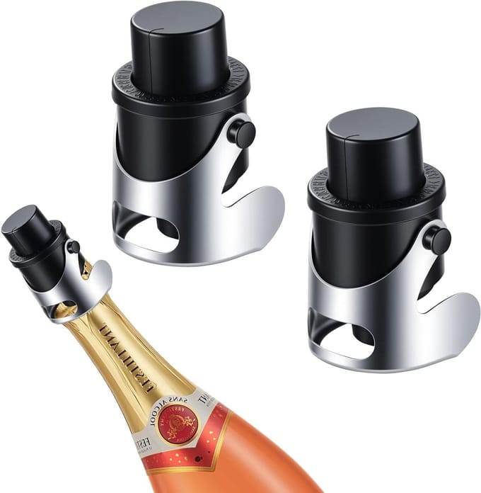 Herbruikbare Champagne Dop van RVS met Vacuümpomp voor Versheid en Bewaring van Mousserende Wijnen