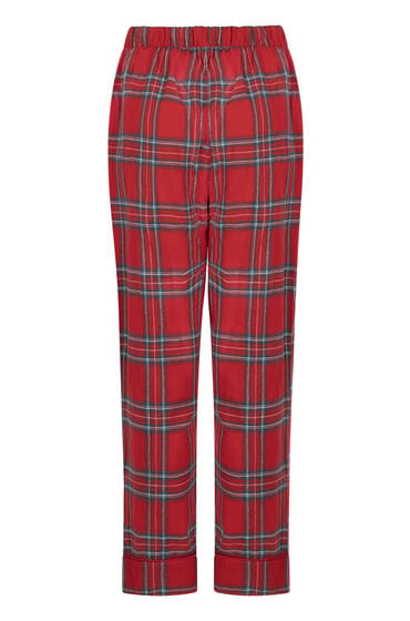 Hunkemöller Dames Nachtmode Pyjamabroek Flannel - Rood - maat XS