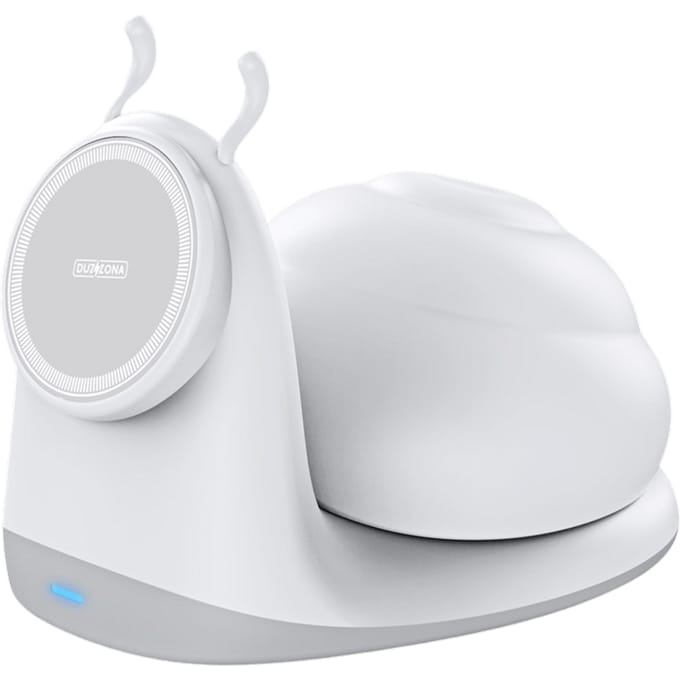 Duzzona Snail Draadloze Oplader en Nachtlampje Wit