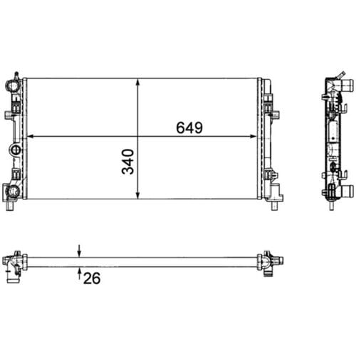 Radiator, motorkoeling MAHLE CR 1096 000P