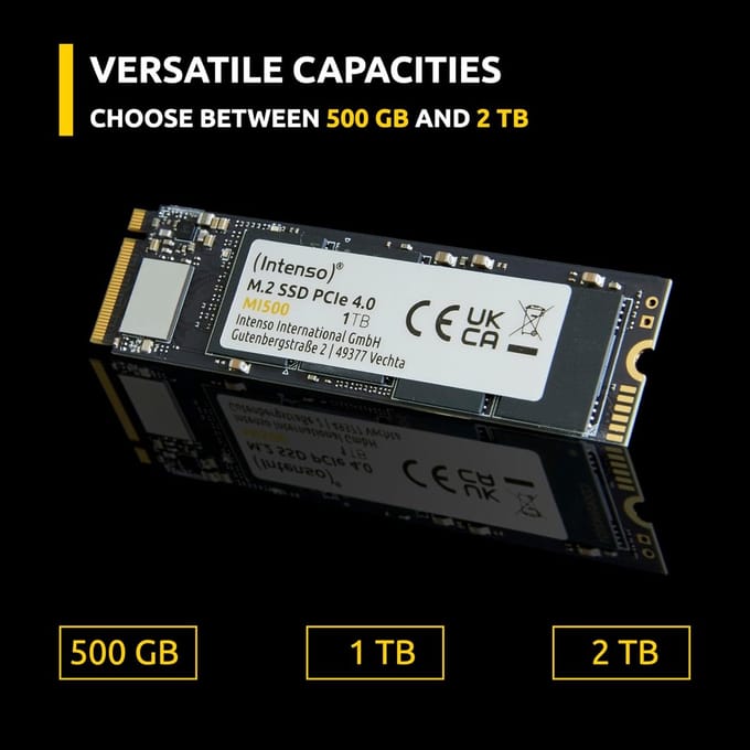 Interne NVMe M.2 SSD 1TB PCIe 4.0 Gen4 - 5300MB/s Lezen & 4500MB/s Schrijven