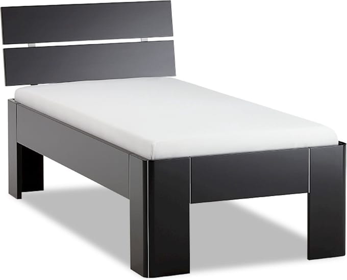 B Bright Fresh 500 Bed met Hoofdbord 90x210cm - Bedframe Zwart - Eenpersoonsbedden - Instaphoogte: 50cm