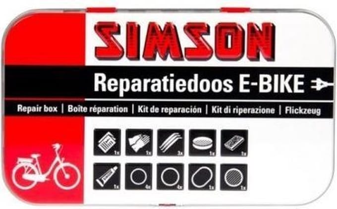 Simson Reparatieset E-bike Staal Wit/rood 14-delig
