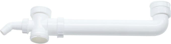 Reginox R18972 Afvoerverbinding M21.90 – Dubbele Ruimtebesparende Koppeling voor Keuken Spoelbak – 1 1/2" – Universeel – Wit - Afvoeraansluiting
