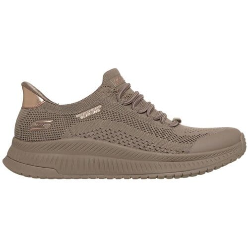 Skechers Dames BOBS Squad 4 Dire Step Slip Ins Sneakers Dark Taupe
