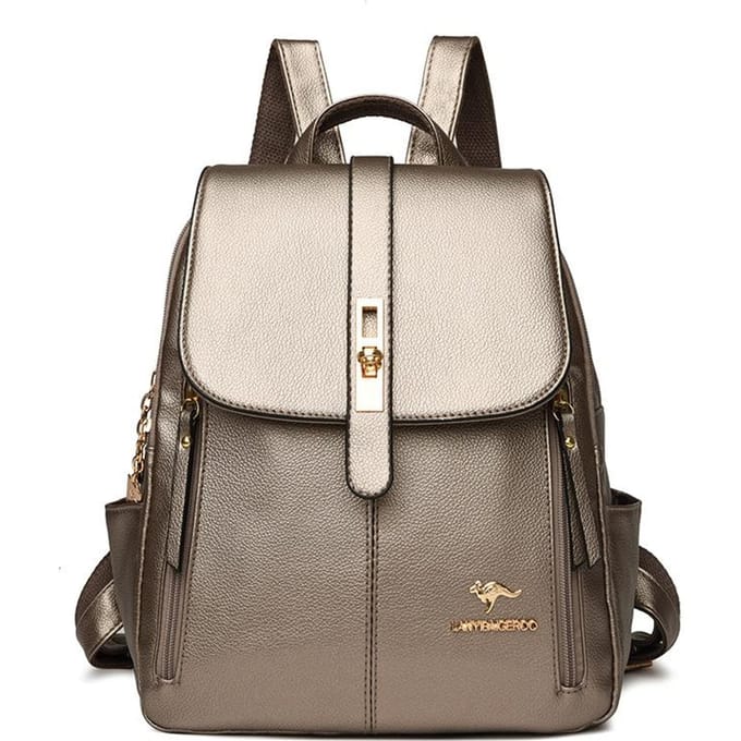 Nieuwe Trendy en Modieuze Zachte Leren Moeder Casual Grote Capaciteit Tas beige