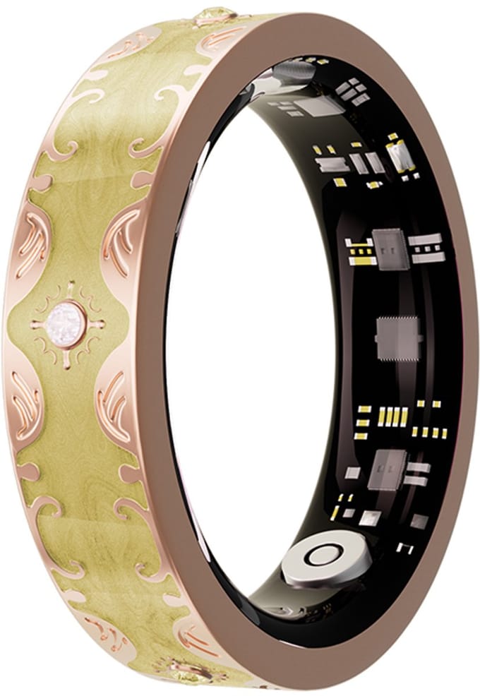 WizBay Premium Select® Bohemian Smart Ring - Champagne Yellow - Hartslag, Slaap en Zuurstofmeting - Activiteitstracker - Maat 9