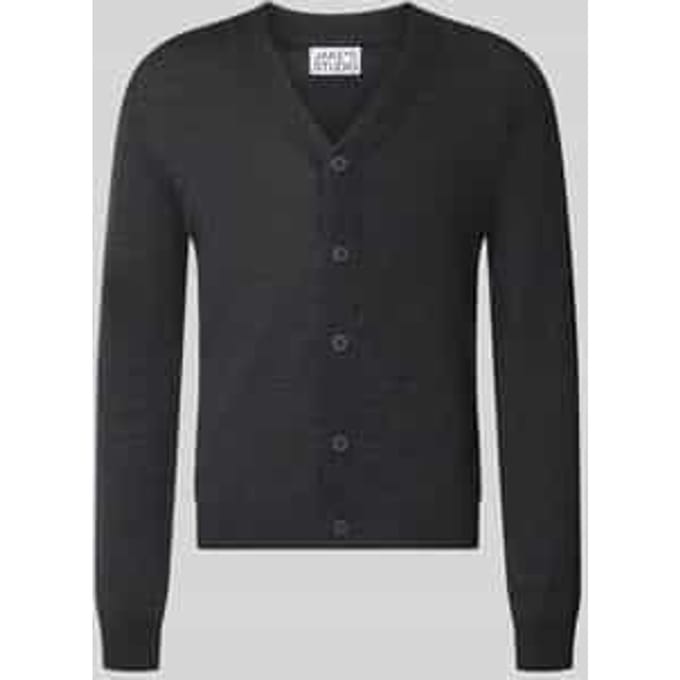 Regular fit gebreid jack van pure wol