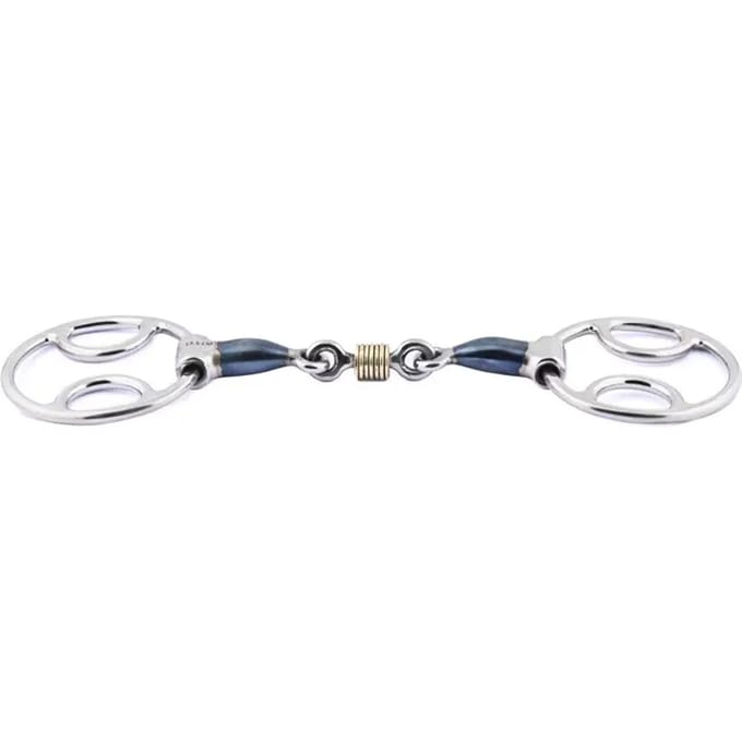 Mors dubbel brisure voor paard 3 effecten met koperen ringen Jump'In
