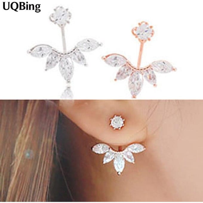3 Couleurs Boucles d'Oreilles Clous Marguerite Mode Boucles d'Oreilles Clous Cristal Pur argenté