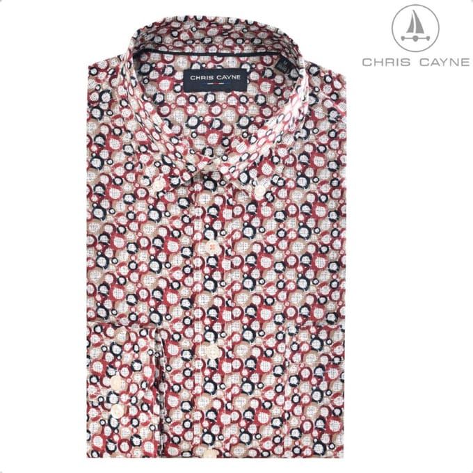 Blouse 1235 rood print LM Chris Cayne - maat M