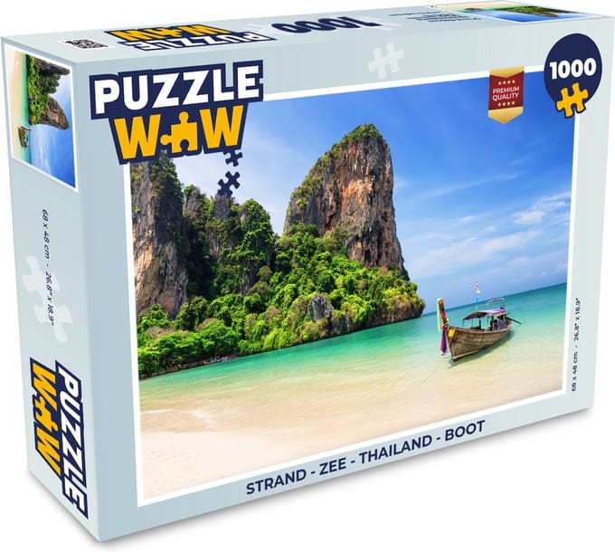 Puzzel Strand - Zee - Thailand - Boot - Legpuzzel - Puzzel 1000 stukjes volwassenen