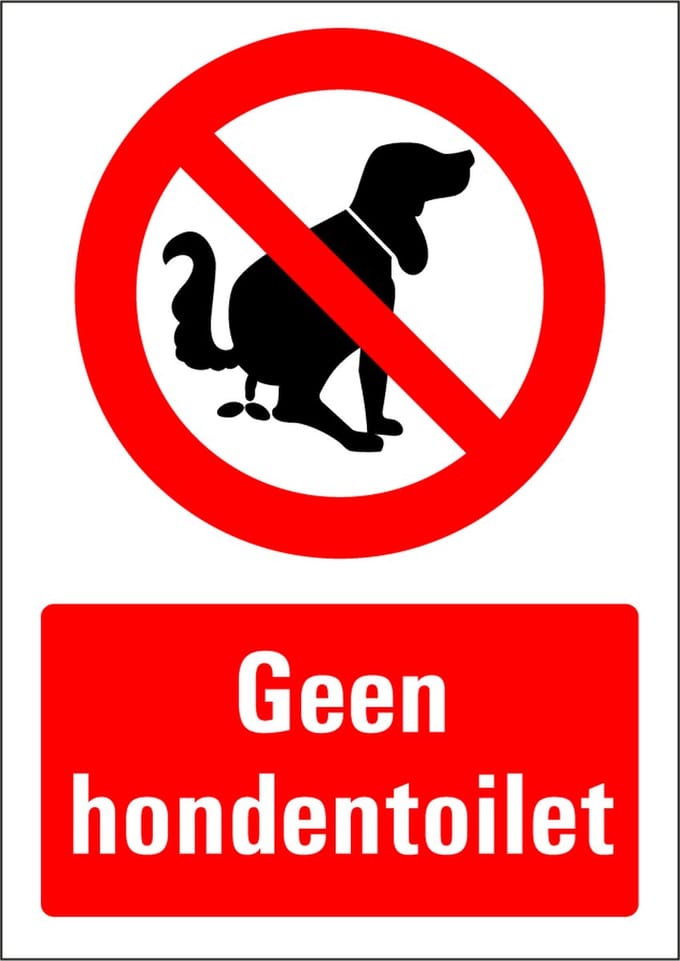Geen hondentoilet sticker 148 x 210 mm