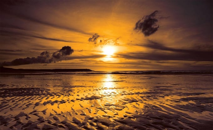 Beach Sunset Photo Wallcovering