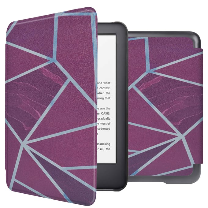 imoshion Design Slim Hard Case Bookcase voor de Amazon Kindle (2024) / Amazon Kindle (2022) 11th gen - Bordeaux Graphic