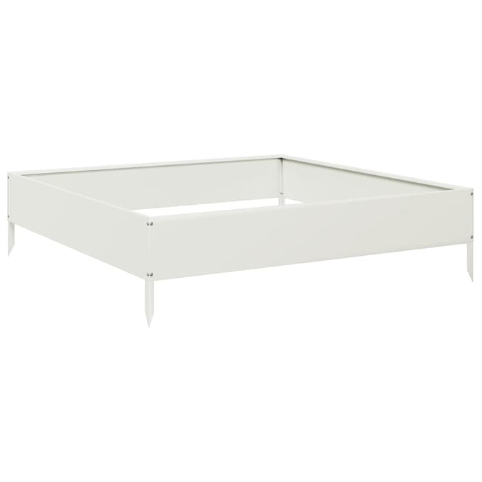 vidaXL - Plantenbak - verhoogd - 100x100x26 - cm - staal - wit