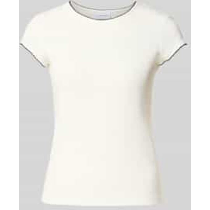 comma - female - T-shirt van viscosemix met contrastdetail