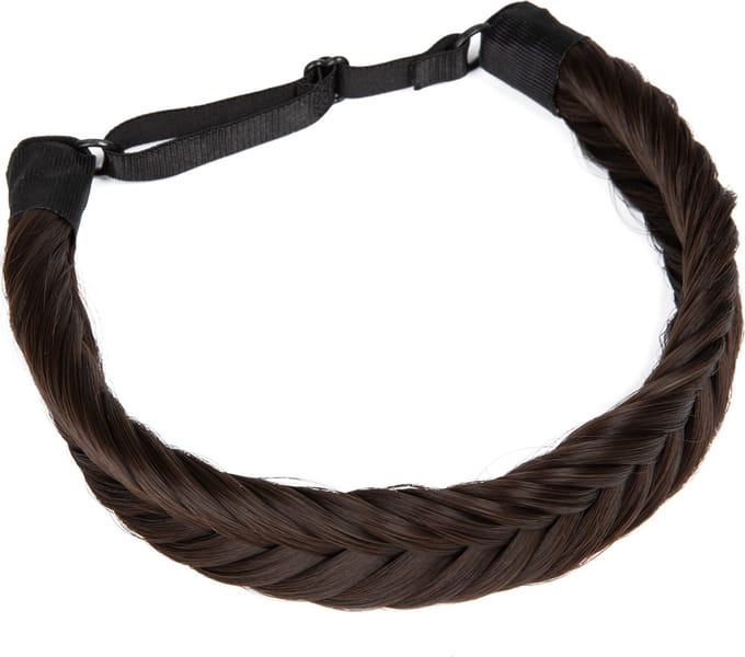 Fishtail Braid / Vlecht Haarband - Dark Brown | Visgraad Vlecht | Breedte 3,5 cm | Fashion Favorite