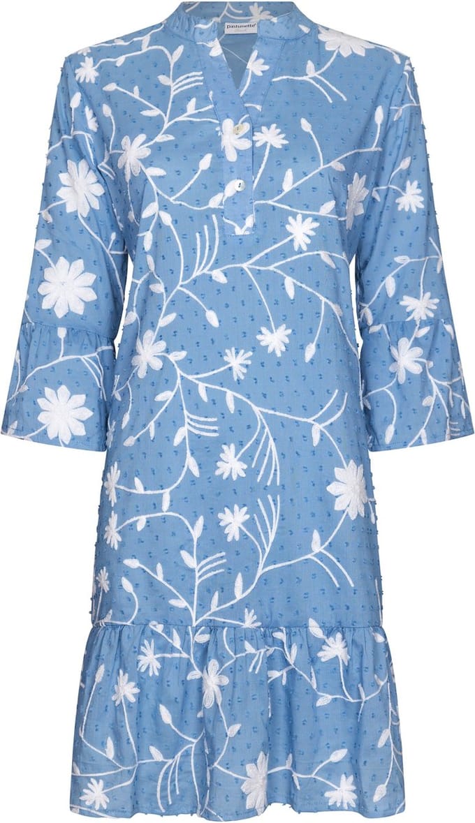 Dames Jurk Pastunette - Ibiza - Blauw - Katoen - Maat 44