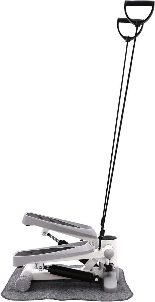 Mini Stepper - Hometrainer Stepper - Thuis Trainen - Met Weerstandsbanden - 150 kg capaciteit - Grijs