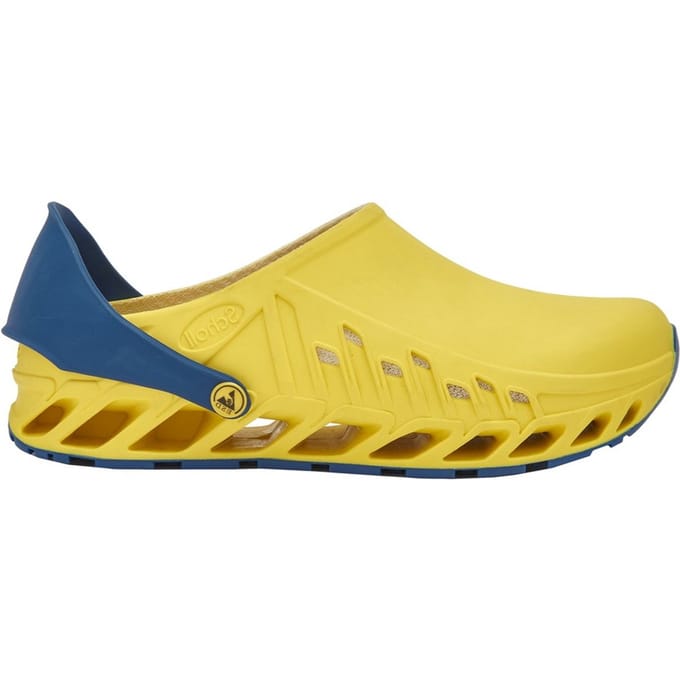 Scholl Evoflex Tpr - maat 36 - Unisex Clogs - Geel/Blauw