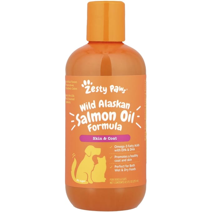 Wilde Alaskaanse Zalmolie Formule, Honden & Katten, Alle Leeftijden, 251 ml (8.5 fl oz) orange