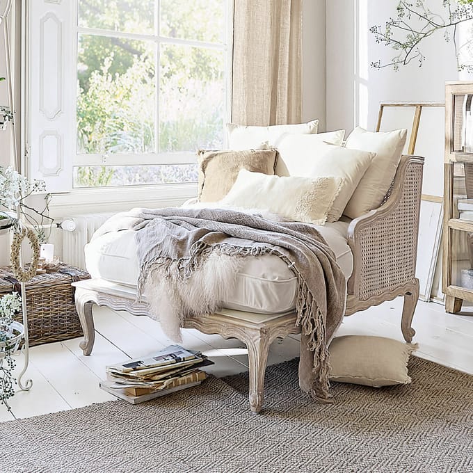 LOBERON Chaise longue Dronne crème