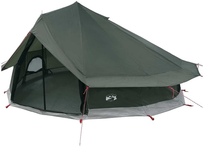 vidaXL - Tipi - Tent - 20-persoons - Leger - Groen - Polyester - en - Staal