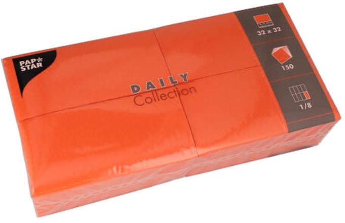150 Servetten DAILY Collection 1/8 vouw 32 cm x 32 cm nectarine