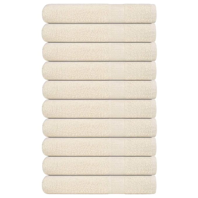 vidaXL - Handdoeken - FROGN - 10 - st - 100x200 - cm - 360 - g/m² - crème