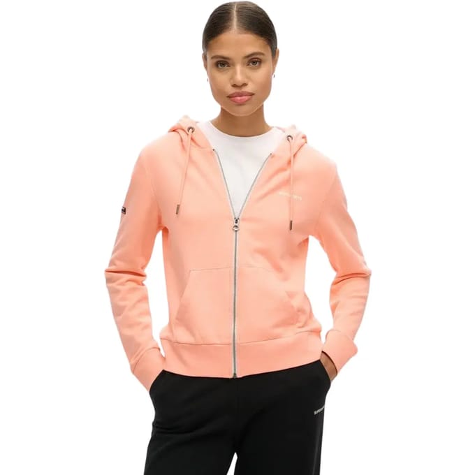 Effen dames hoodie met rits Superdry