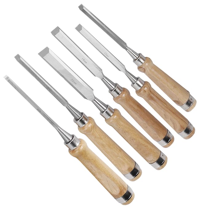 Ensemble de ciseaux à bois, couteau à sculpter, kit de ciseaux avec sac à outils pour charpentier beige