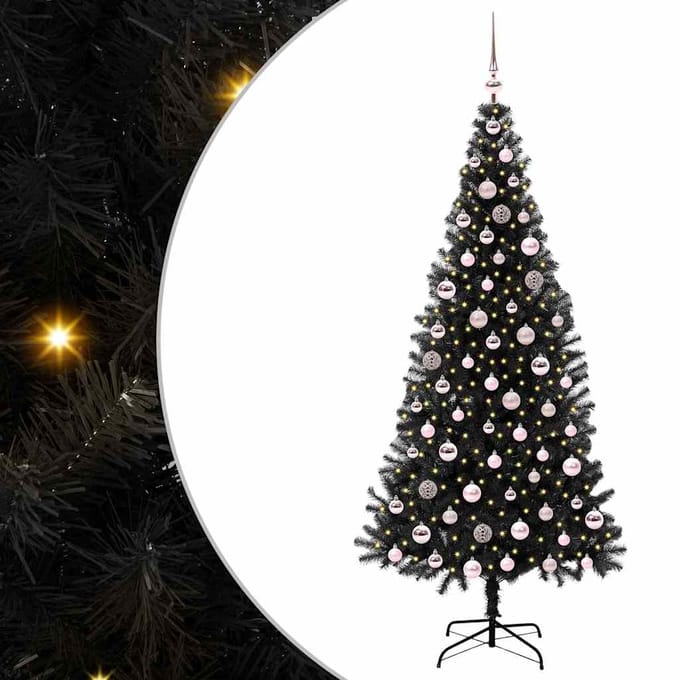vidaXL - Kerstboom - Zwart - 210 - cm - PVC