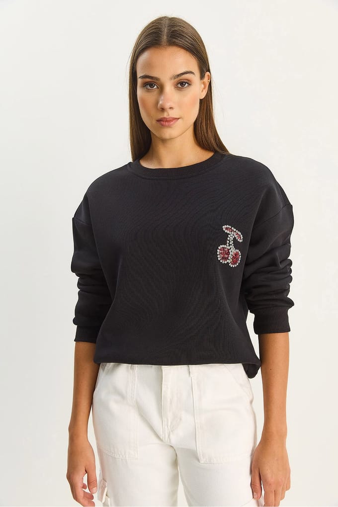 Geborduurd Crew Neck Sweatshirt