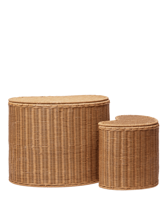 Ferm Living - Willora gevlochten opbergset van 2 - beige