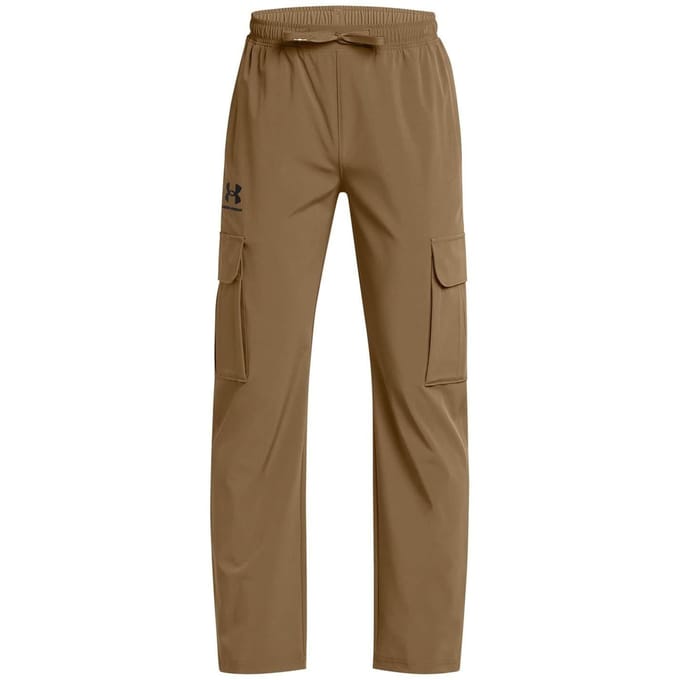 Under Armour Geweven combatbroek met Icon-motief voor jongens (Bruin)