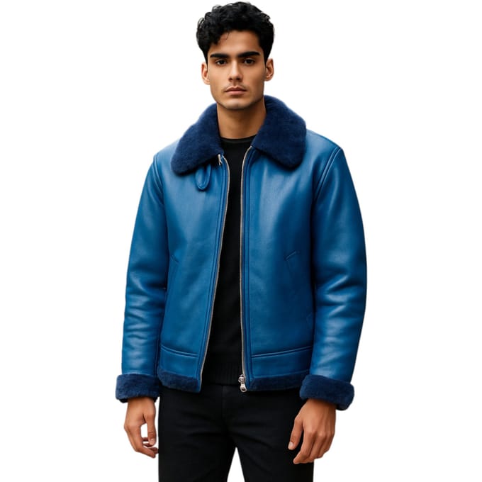 Herenblauw B3 Bomber RAF Aviator Schapenvachtjack - Worcester