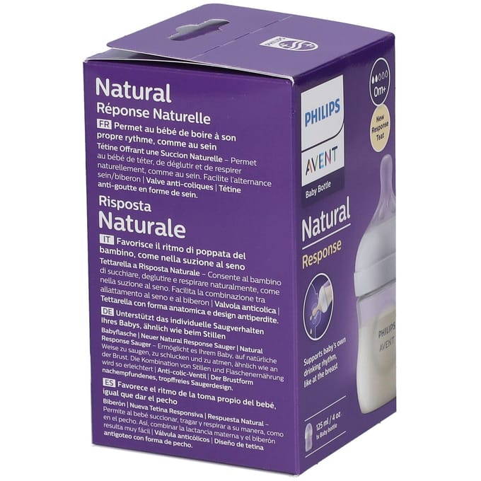 Philips Avent Natural Response babyfles – 125ml – flow 2 – 1 fles –Newborn - SCY900/01