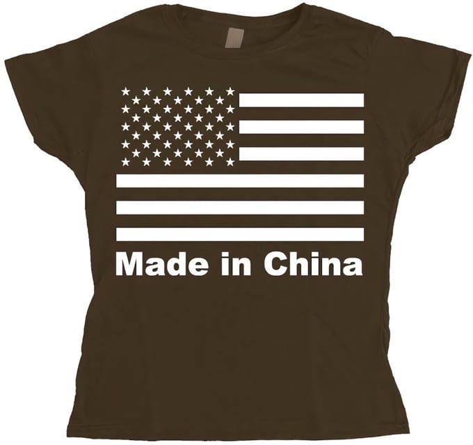 Hybris Made in China Girly T-shirt voor dames, bruin