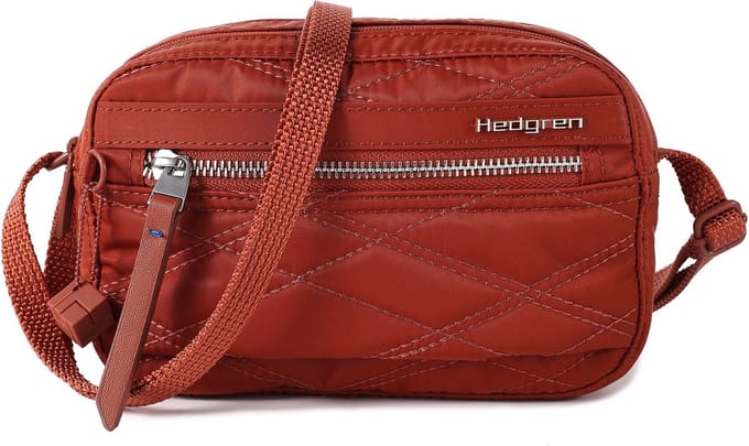 Hedgren Schoudertas Maia Small Crossover RFID New Quilt Brandy Brown Donkerrood