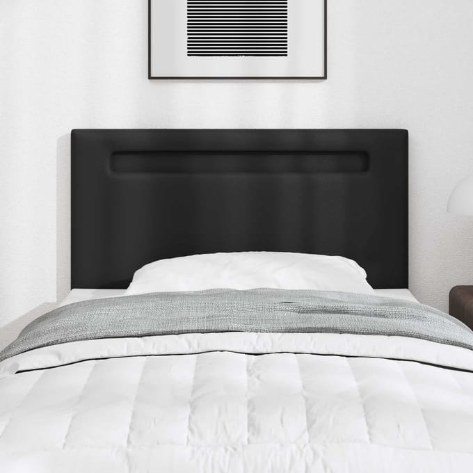 vidaXL - LED - Hoofdbord - Zwart - Kunstleer