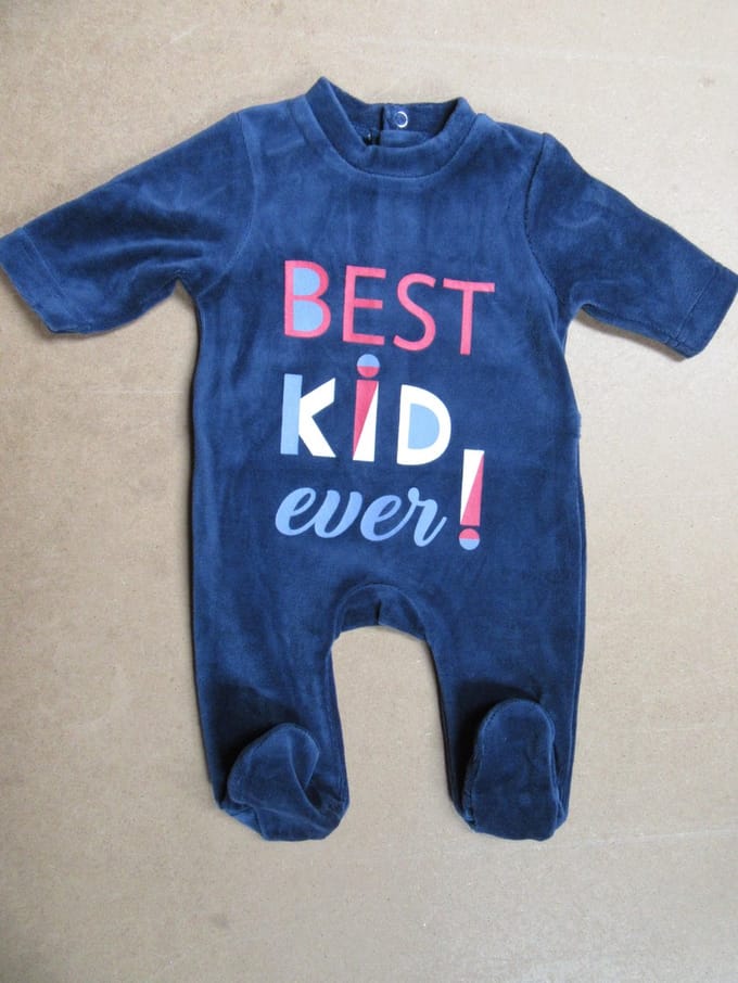 Wiplala - Pyjama - Marine - Best kid ever  -   0 maand 50