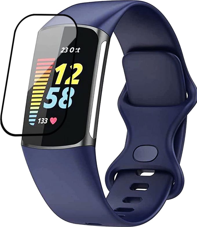 Screenprotector geschikt voor Fitbit Charge 5 - Beschermglas geschikt voor Fibit Charge 5 Screen Protector - 1 stuk